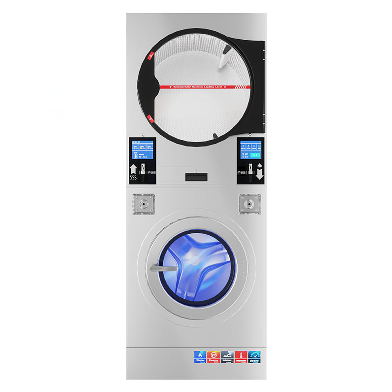 Fully Automatic Stack Washer Dryer Laundry Equipment